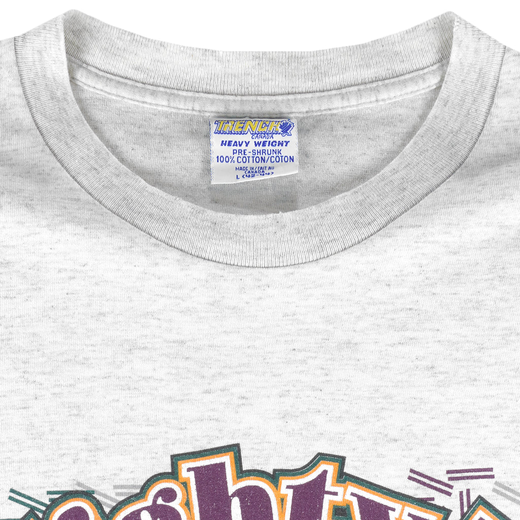 NHL (Trench) - Anaheim Mighty Ducks Breakout T-Shirt 1990s Large Vintage Retro Hockey