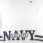 Lacoste - Navy Single Stitch White T-Shirt 1990s X-Large Vintage Retro