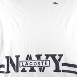 Lacoste - Navy Single Stitch White T-Shirt 1990s X-Large Vintage Retro