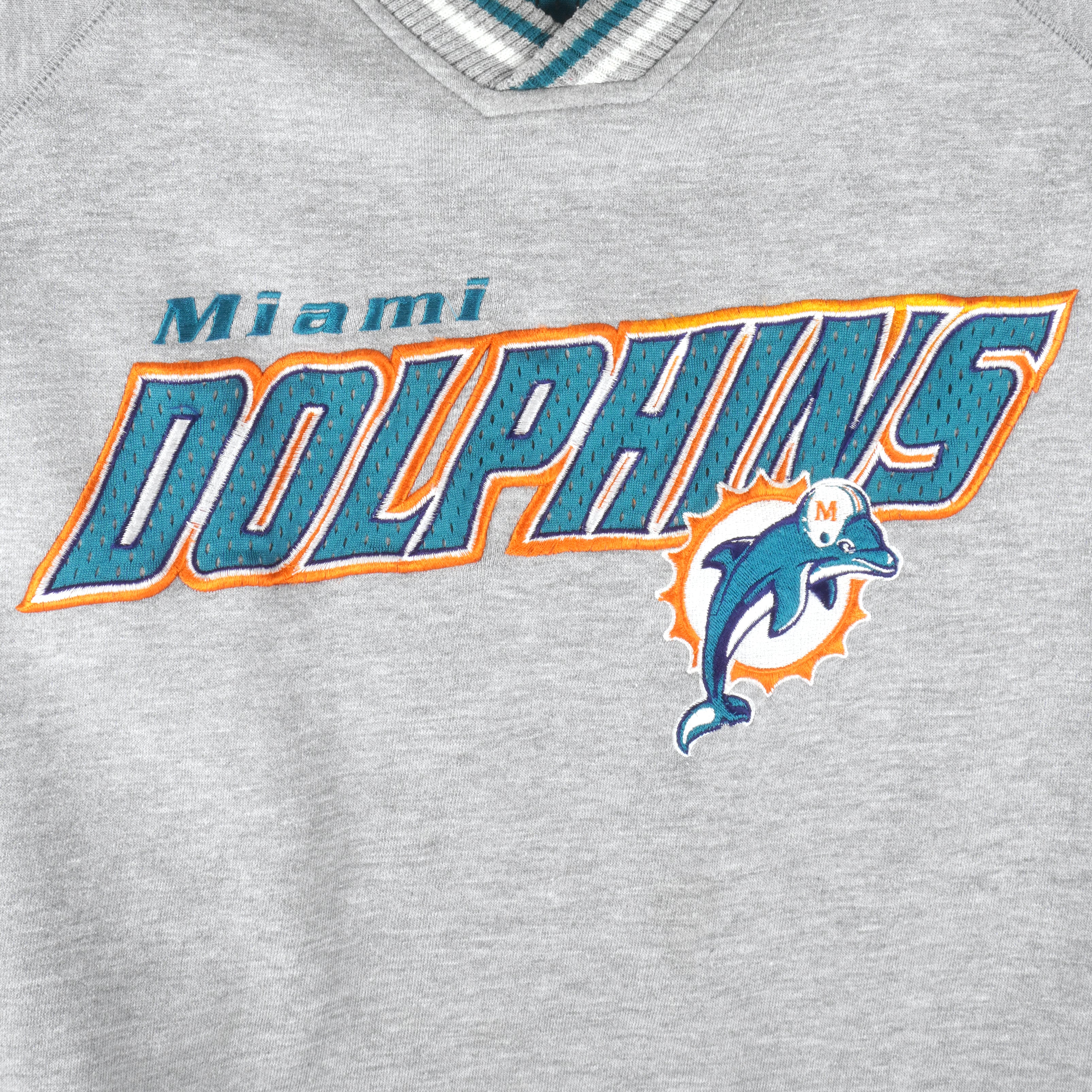 NFL (Lee) - Miami Dolphins Embroidered Crew Neck Sweatshirt 1990s XX-Large Vintage Retro Football