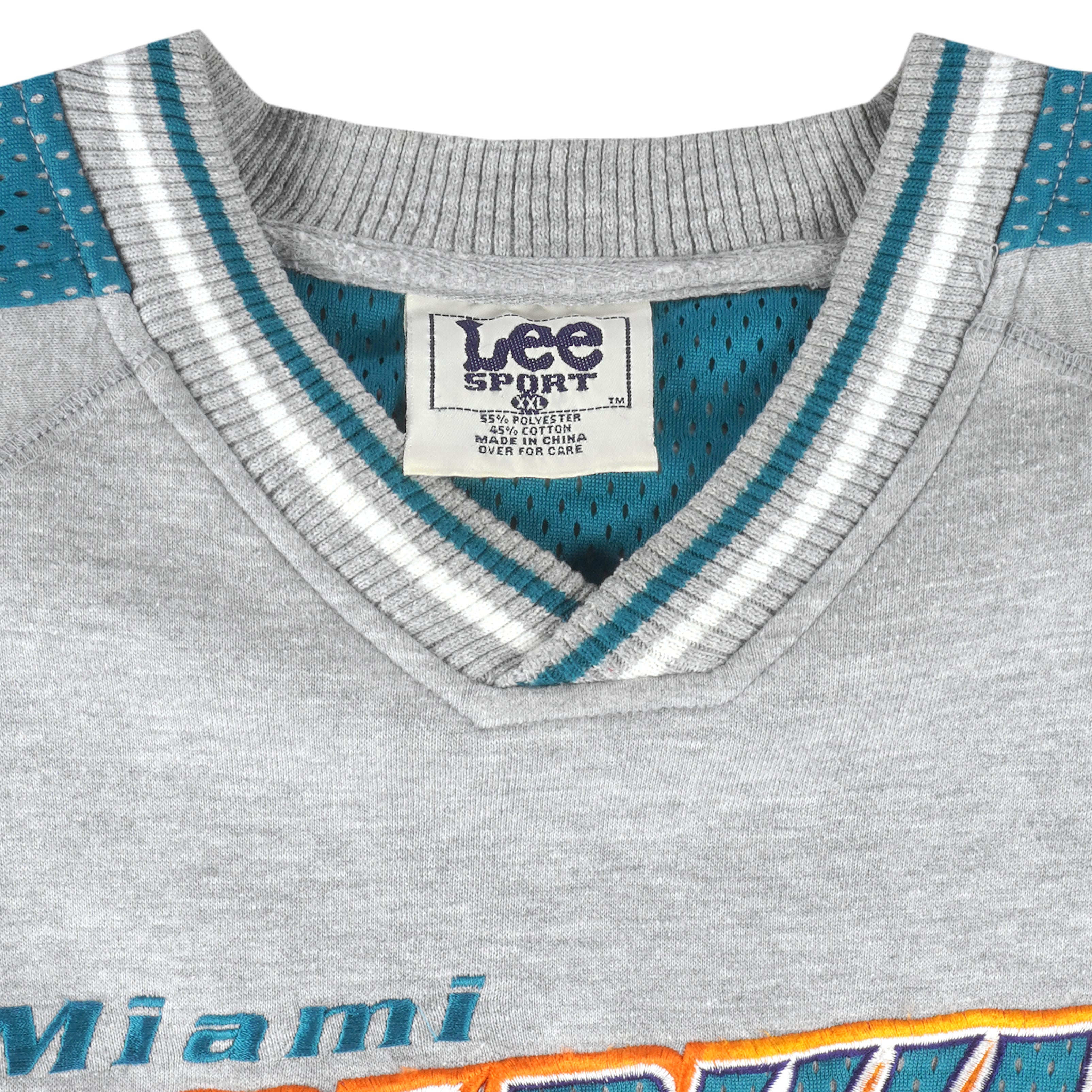 NFL (Lee) - Miami Dolphins Embroidered Crew Neck Sweatshirt 1990s XX-Large Vintage Retro Football