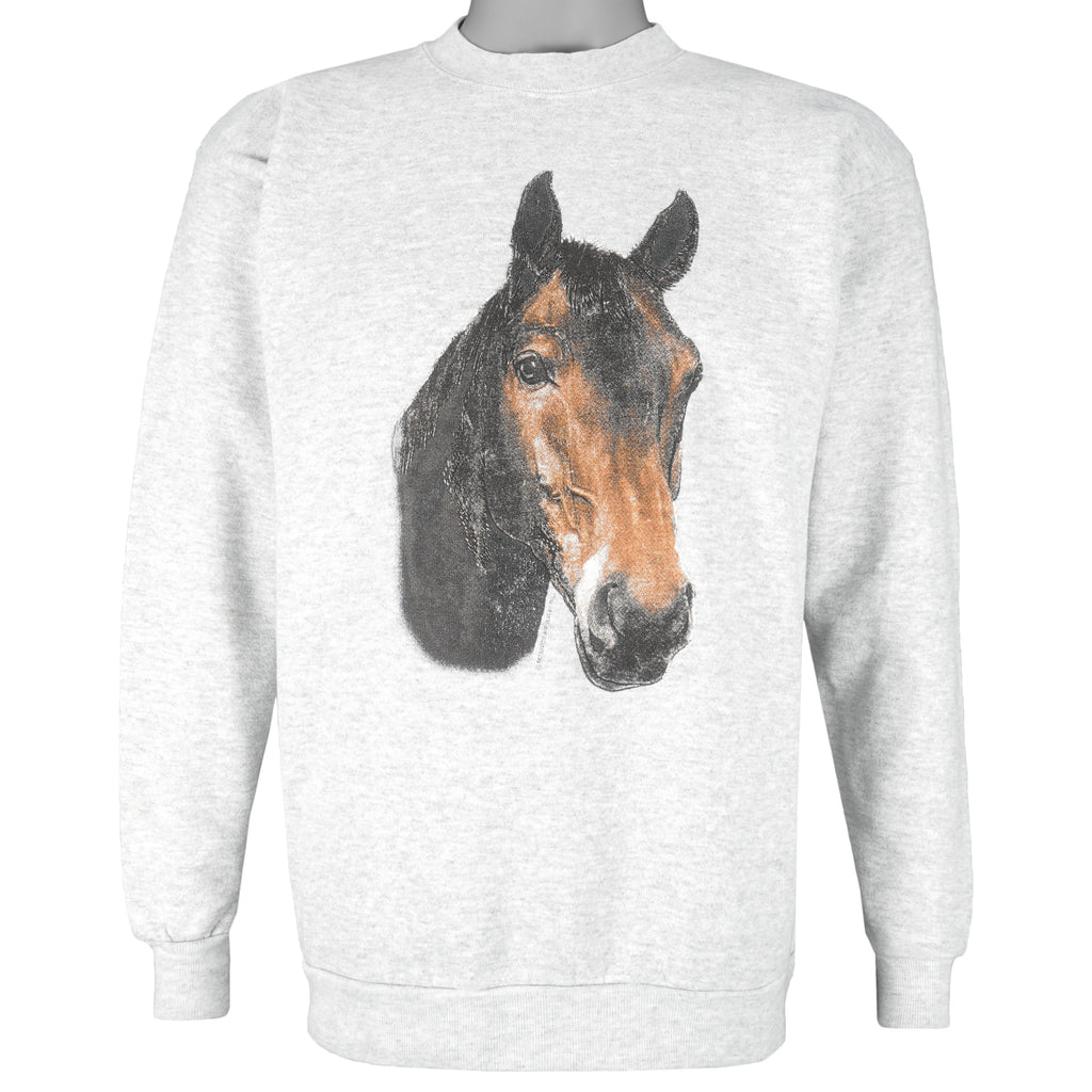 Vintage (Tultex) - Horse Crew Neck Sweatshirt 1990s Large Vintage Retro