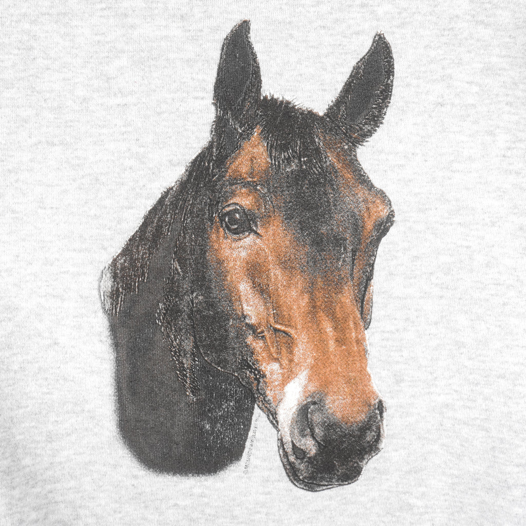 Vintage (Tultex) - Horse Crew Neck Sweatshirt 1990s Large Vintage Retro