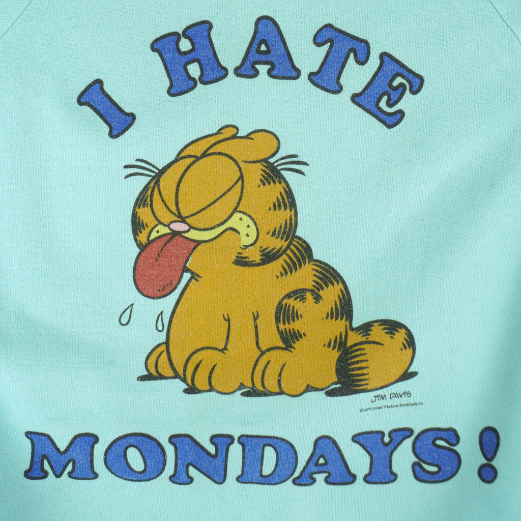 Vintage - Garfield I Hate Monday Crew Neck Sweatshirt 1990s X-Large Vintage Retro