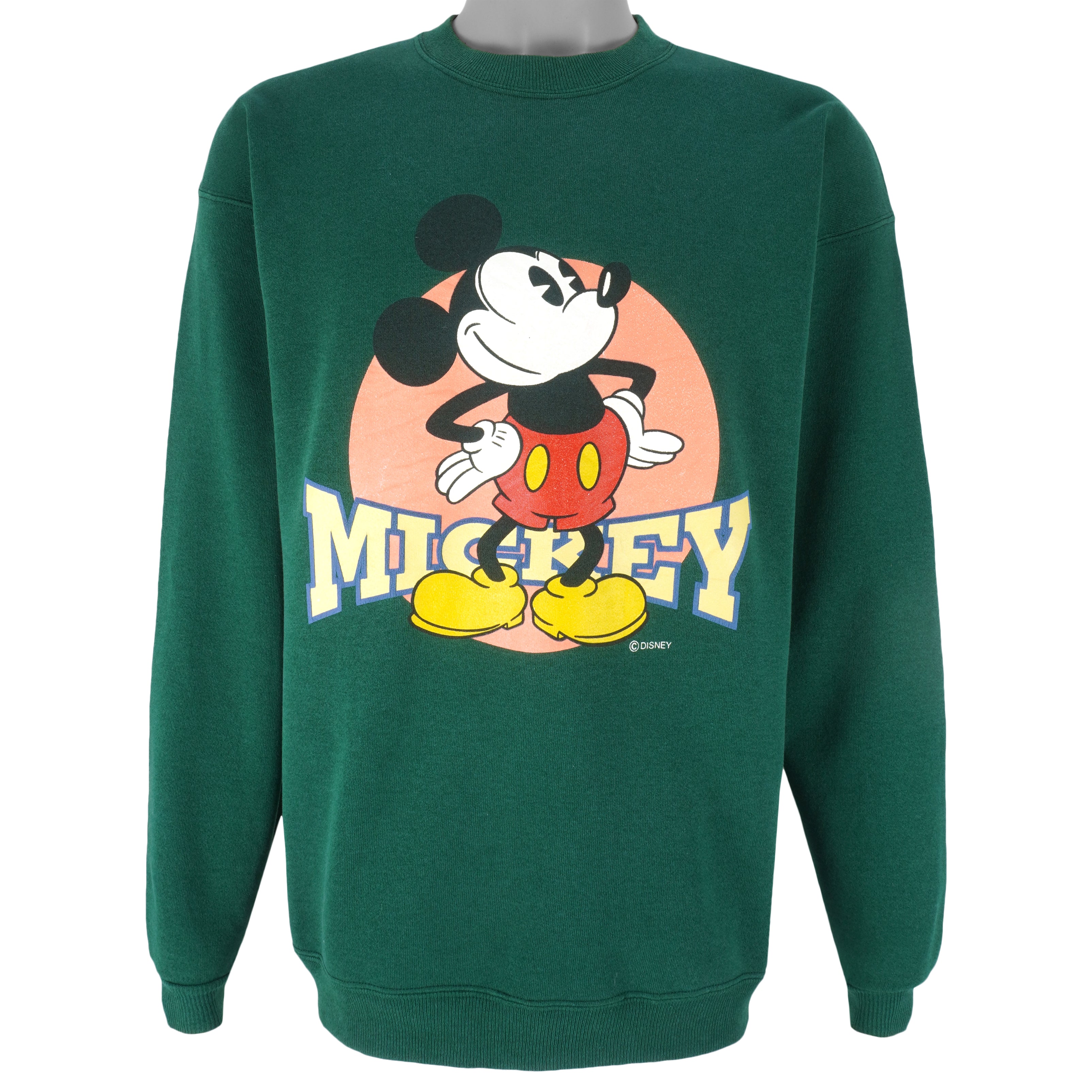 Disney (Jerzees) - Mickey Mouse Crew Neck Sweatshirt 1990s Large Vintage Retro