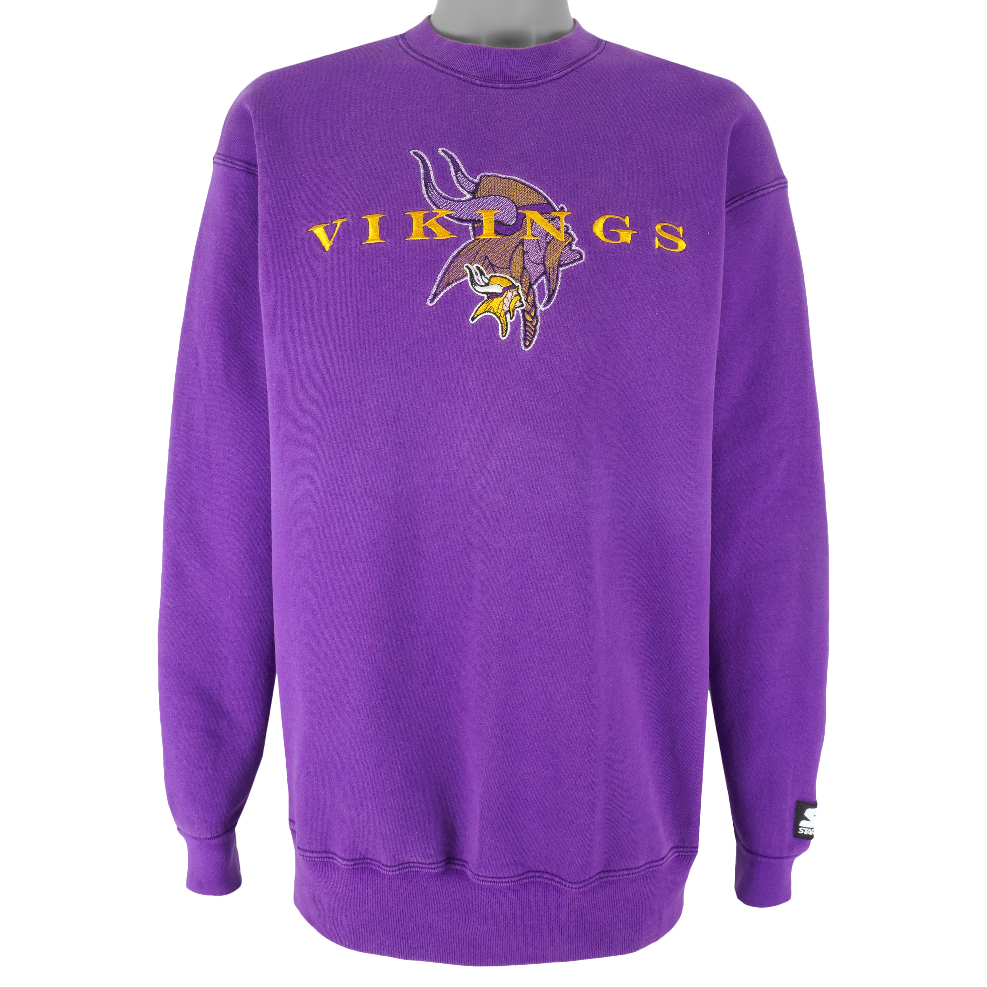 Starter - Minnesota Vikings Embroidered Crew Neck Sweatshirt 1990s X-Large Vintage Retro Football