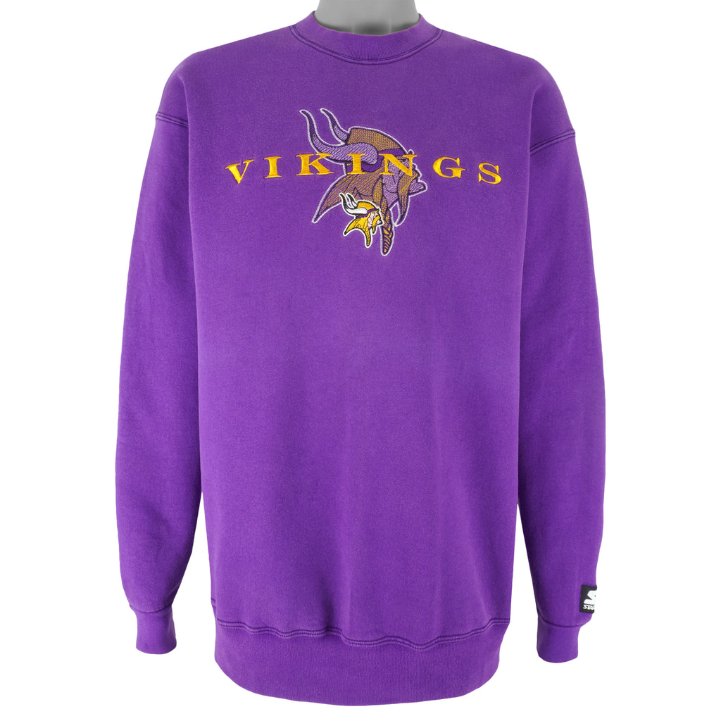 Starter - Minnesota Vikings Embroidered Crew Neck Sweatshirt 1990s X-Large Vintage Retro Football