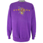 Starter - Minnesota Vikings Embroidered Crew Neck Sweatshirt 1990s X-Large