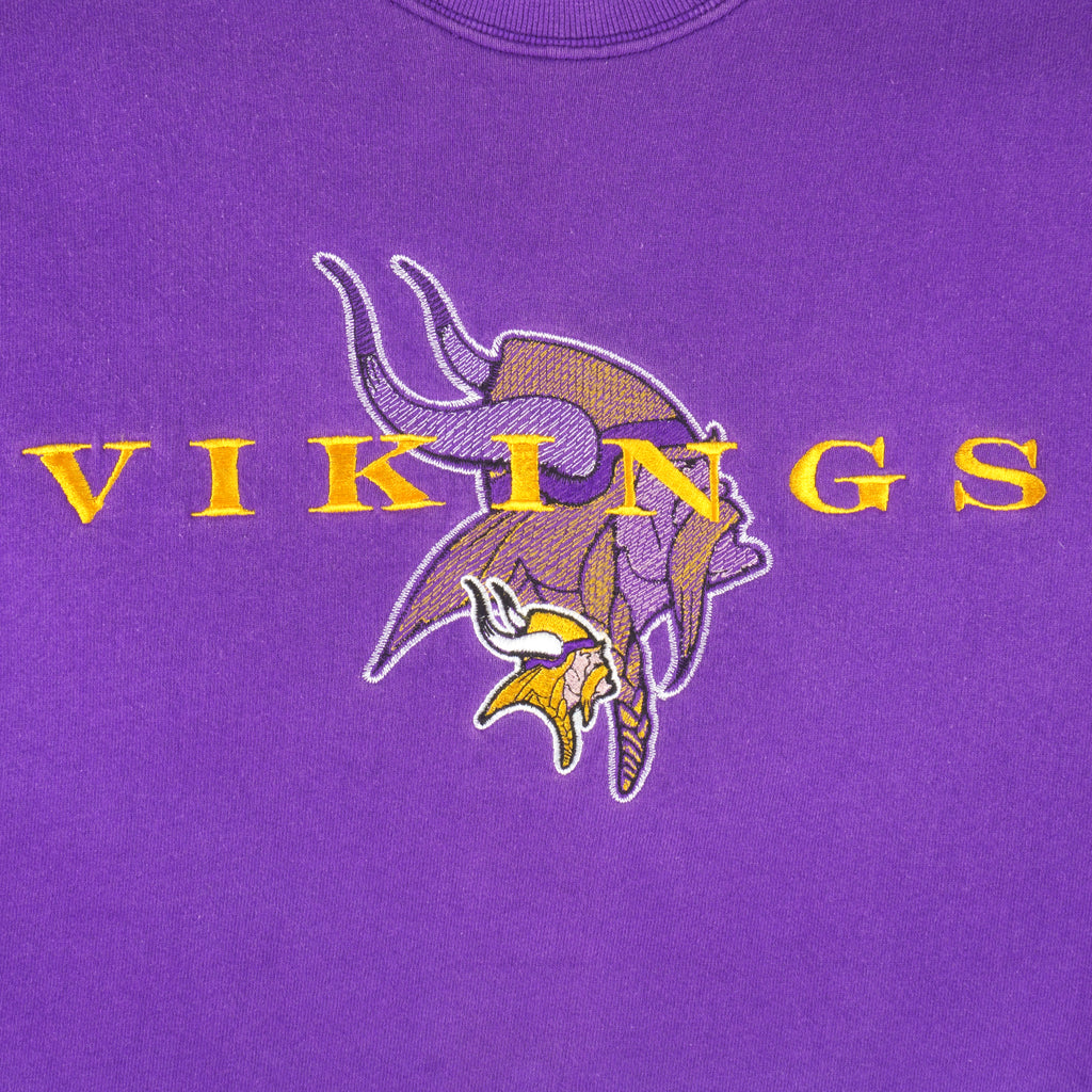 Starter - Minnesota Vikings Embroidered Crew Neck Sweatshirt 1990s X-Large Vintage Retro Football