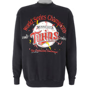 MLB (HL Miller) - Minnesota Twins World Champions Series Sweatshirt 1991 Large Vintage Retro Baseball