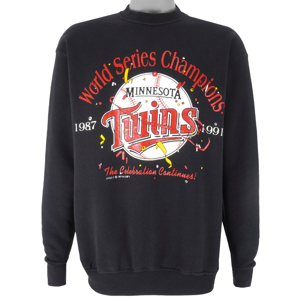 MLB (HL Miller) - Minnesota Twins World Champions Series Sweatshirt 1991 Large Vintage Retro Baseball