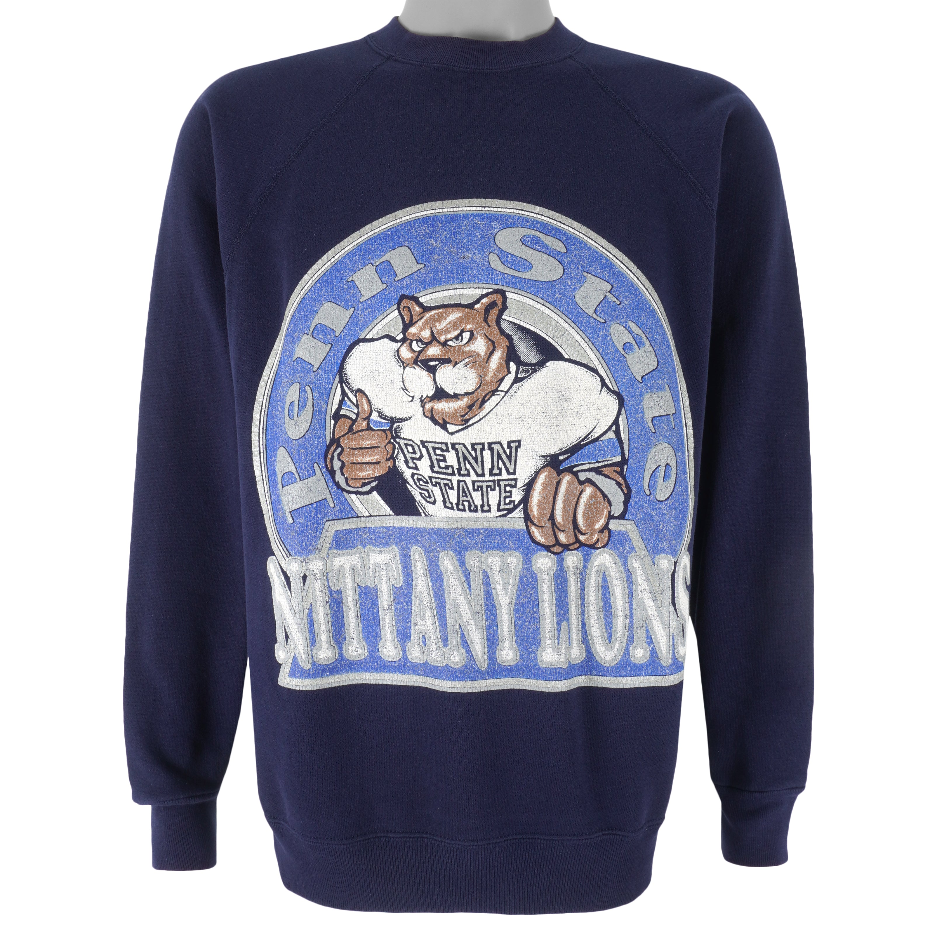 NCAA (Tultex) - Penn State Nittany Lions Crew Neck Sweatshirt 1990s Large Vintage Retro