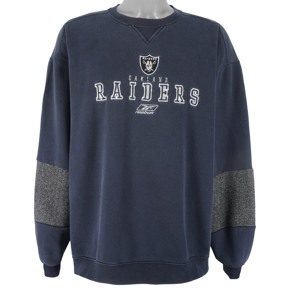 Reebok - Oakland Raiders Embroidered Crew Neck Sweatshirt 1990s Large Vintage Retro Football
