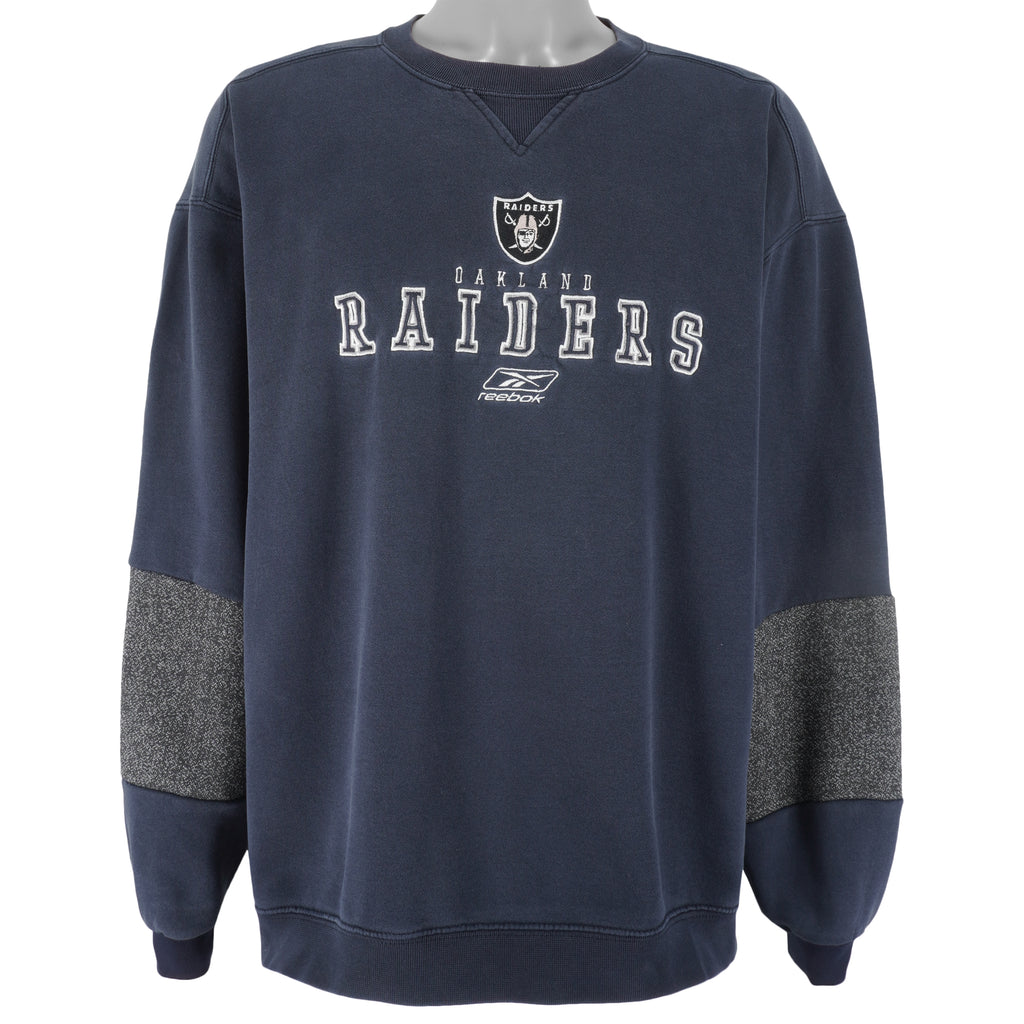 Reebok - Oakland Raiders Embroidered Crew Neck Sweatshirt 1990s Large Vintage Retro Football
