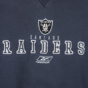 Reebok - Oakland Raiders Embroidered Crew Neck Sweatshirt 1990s Large Vintage Retro Football