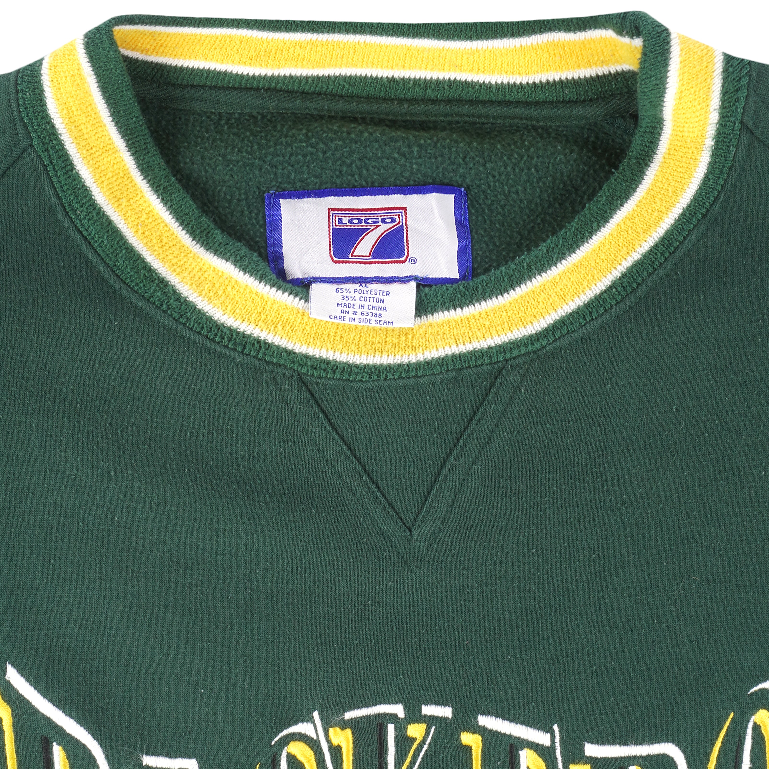 NFL (Logo 7) - Green Bay Packers Embroidered Crew Neck Sweatshirt 1990s X-Large Vintage Retro Football