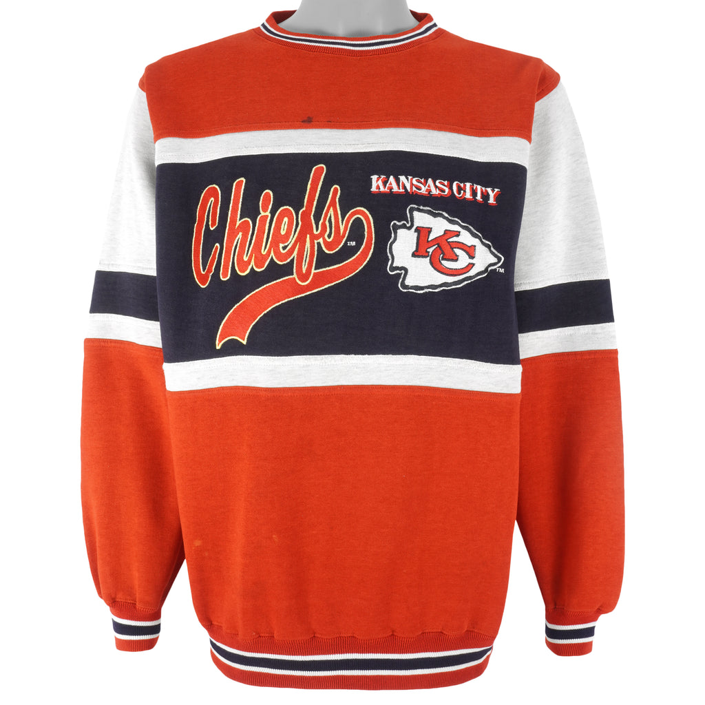 NFL (Logo 7) - Kansas City Chiefs Crew Neck Sweatshirt 1990s Large Vintage Retro Football