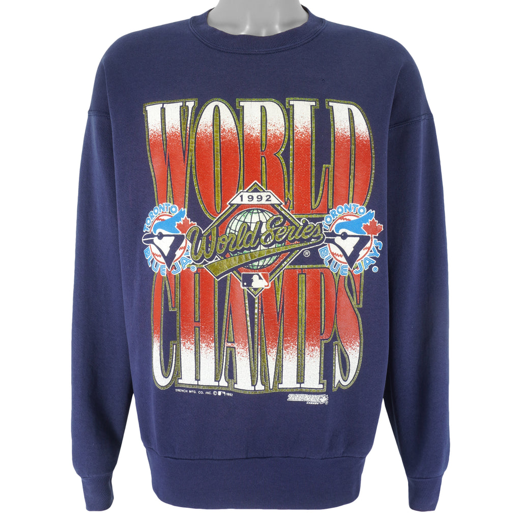 MLB (Trench) - Toronto Blue Jays Crew Neck Sweatshirt 1992 X-Large Vintage Retro Baseball