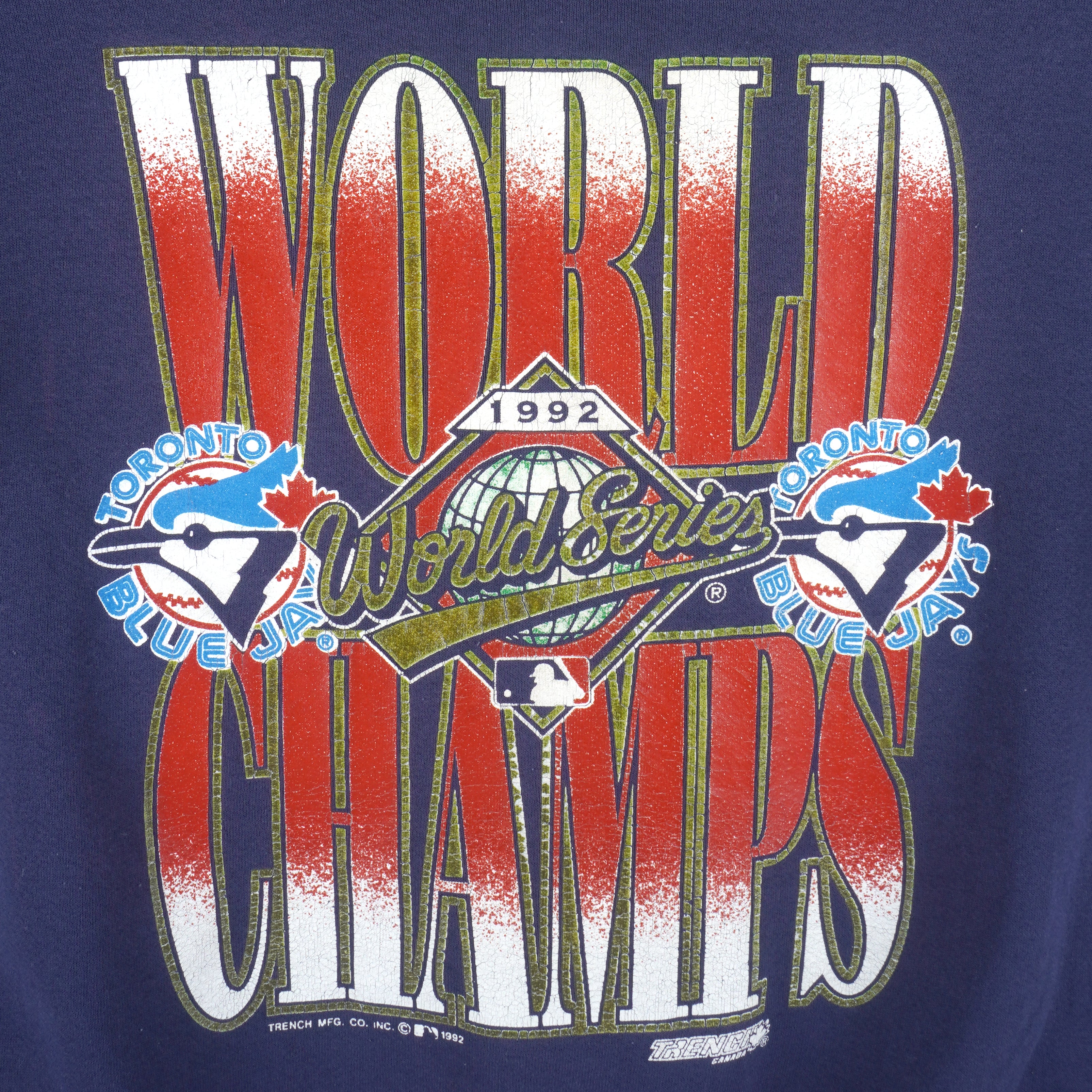 MLB (Trench) - Toronto Blue Jays Crew Neck Sweatshirt 1992 X-Large Vintage Retro Baseball