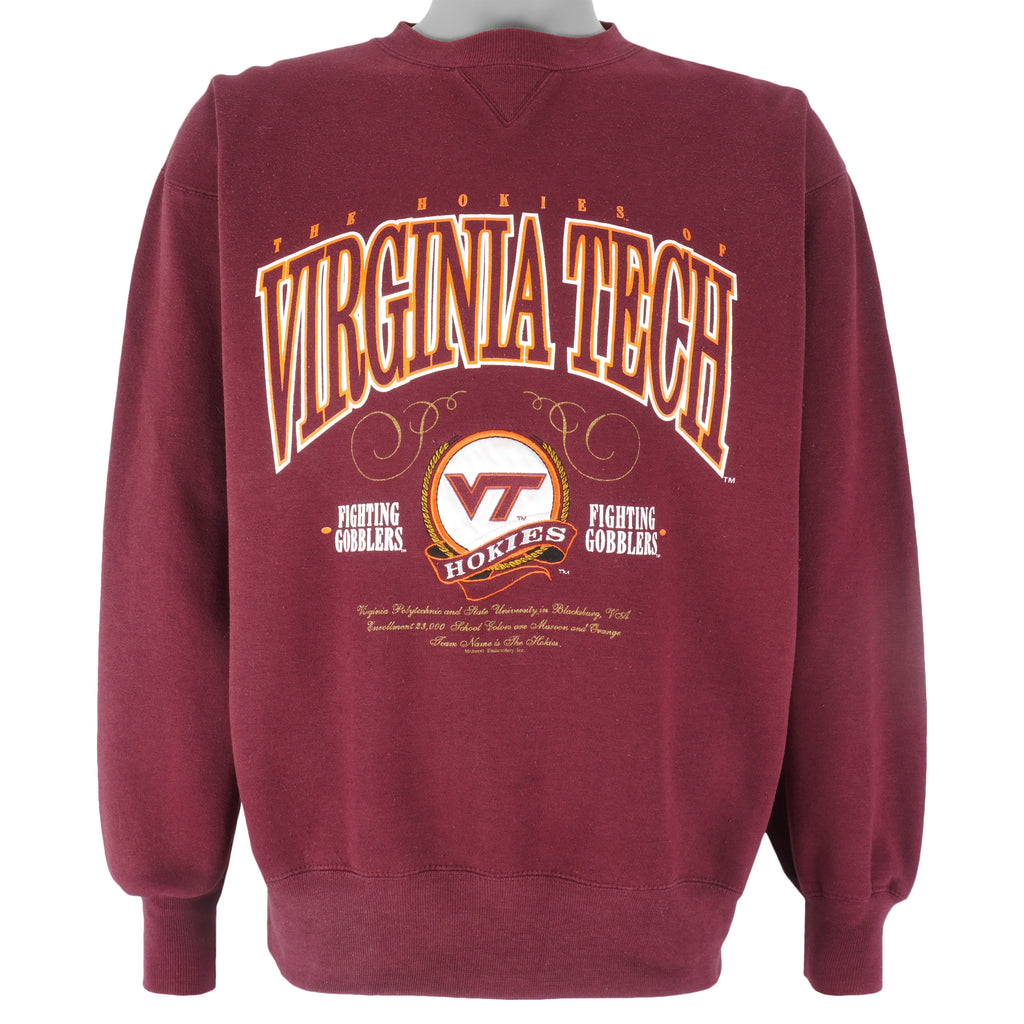 NCAA (Midwest) - Virginia Tech Hokies Fighting Gobblers Sweatshirt 1990s Medium Vintage Retro Football College