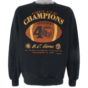 CFL (Waves) - BC Lions Grey Cup Champions Crew Neck Sweatshirt 1994 Large Vintage Retro Football