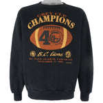 CFL (Waves) - BC Lions Grey Cup Champions Crew Neck Sweatshirt 1994 Large