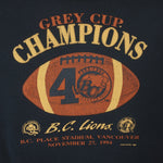 CFL (Waves) - BC Lions Grey Cup Champions Crew Neck Sweatshirt 1994 Large Vintage Retro Football