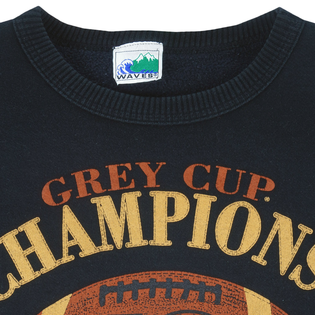 CFL (Waves) - BC Lions Grey Cup Champions Crew Neck Sweatshirt 1994 Large Vintage Retro Football