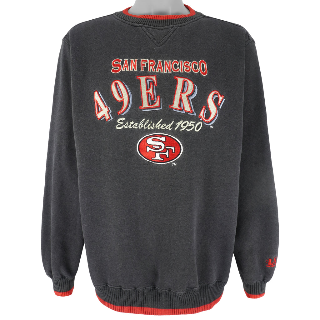 NFL (Logo Athletic) - San Francisco 49ers Embroidered Sweatshirt 1990s Large Vintage Retro Football