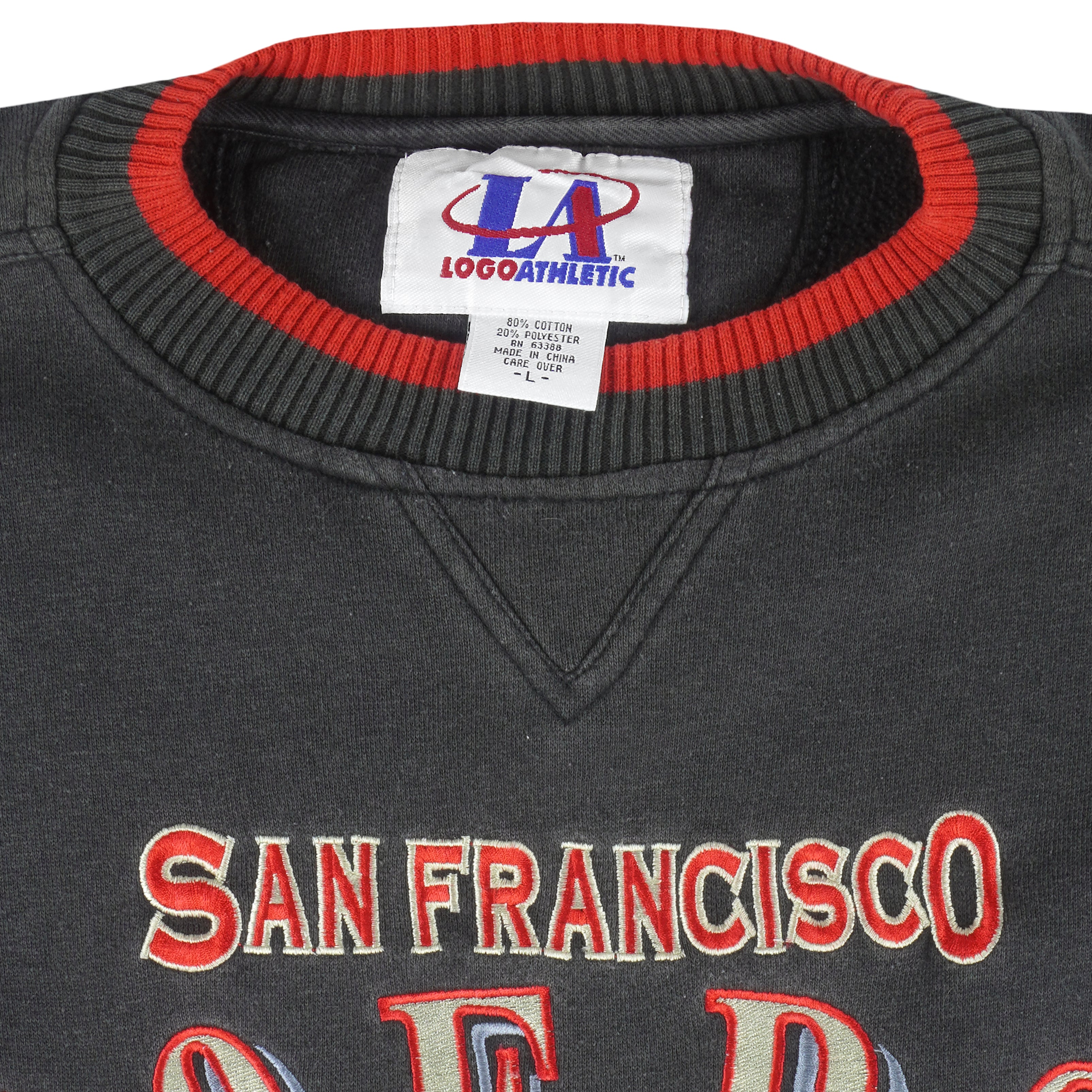 NFL (Logo Athletic) - San Francisco 49ers Embroidered Sweatshirt 1990s Large Vintage Retro Football