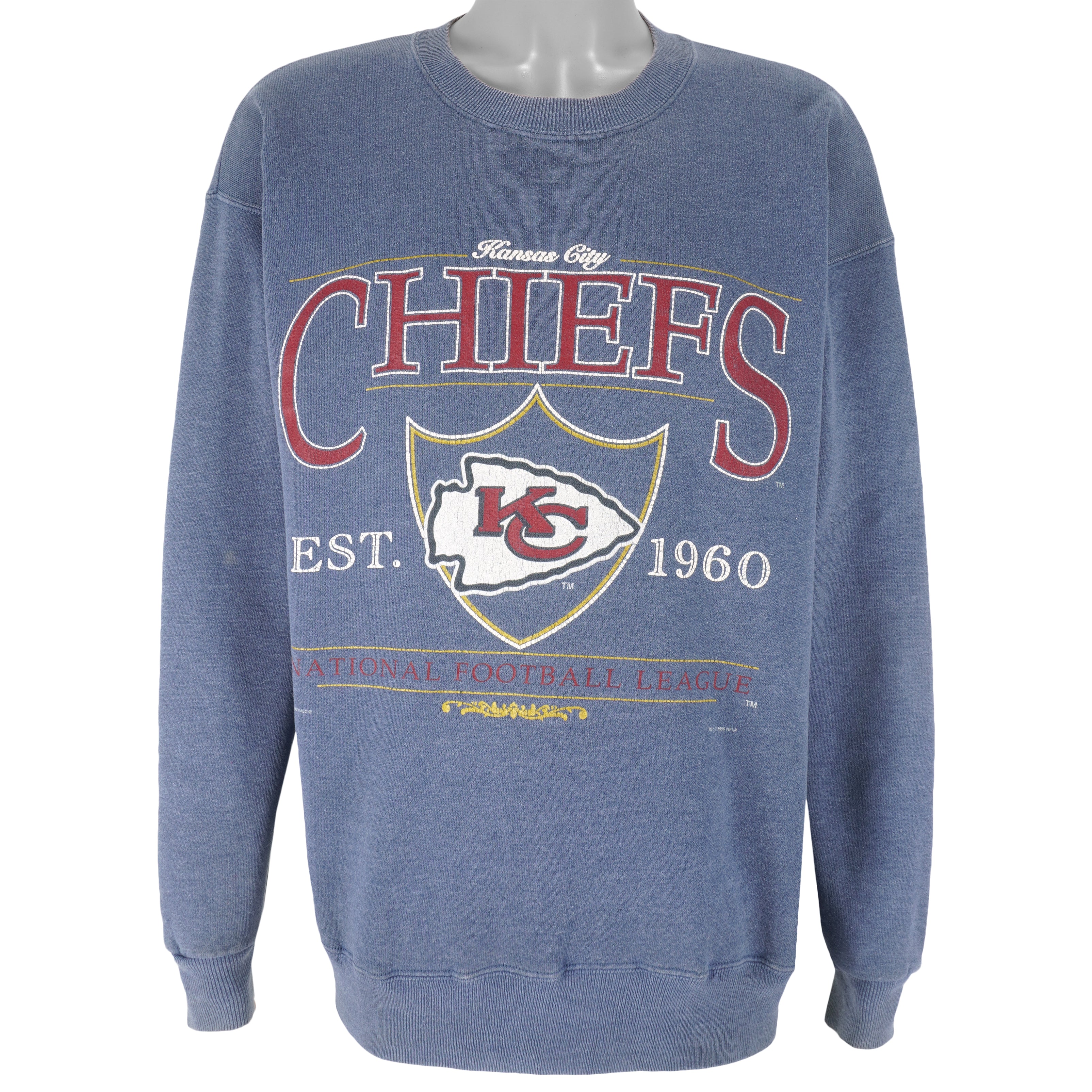 NFL (Lee) - Kansas City Chiefs Crew Neck Sweatshirt 1996 Large Vintage Retro Football