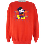 Disney (Genus) - Mickey Mouse Embroidered Crew Neck Sweatshirt 1990s X-Large