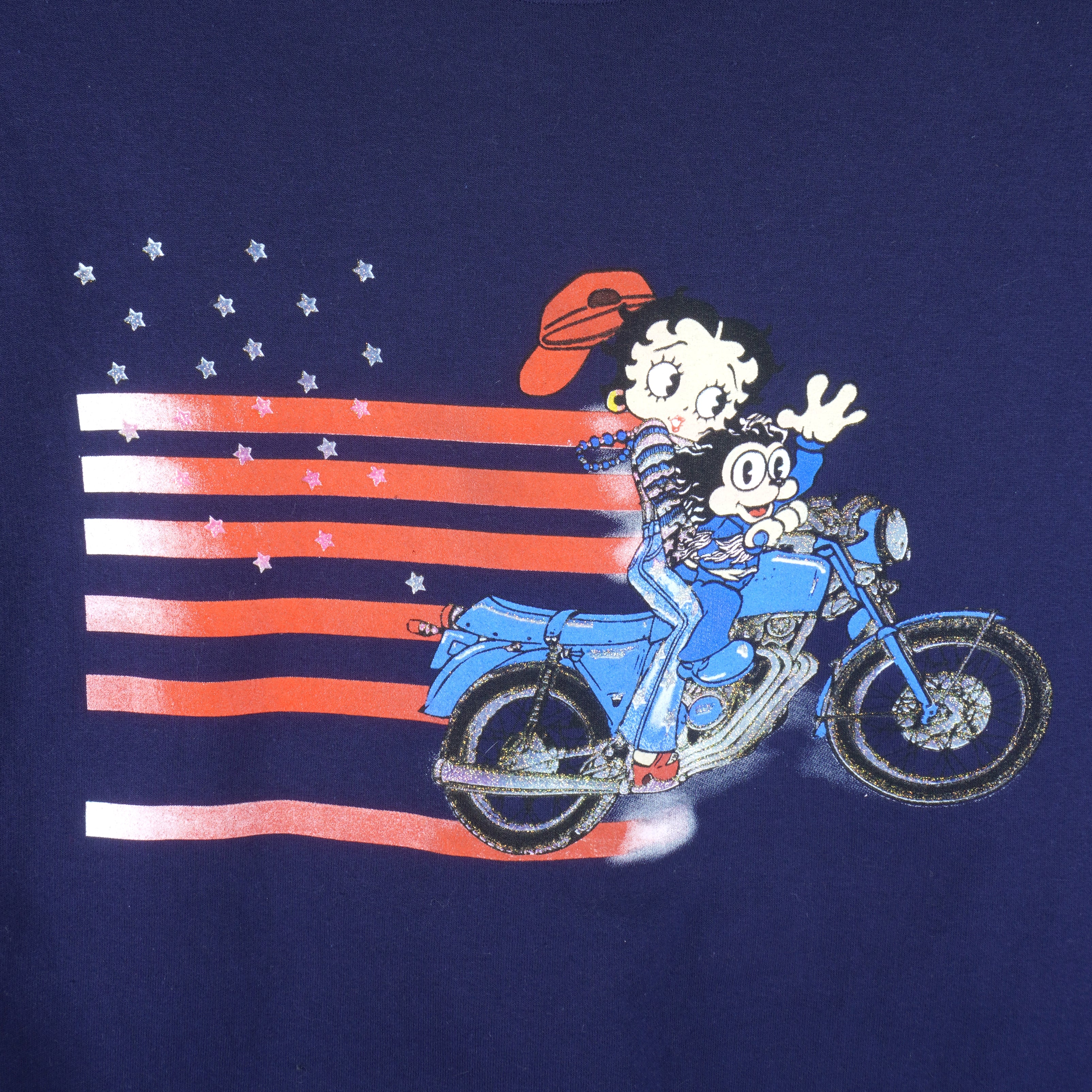 Vintage (Hanes) - Betty Boop And Bimbo The Dog Flag Sweatshirt 1990s XX-Large Vintage Retro