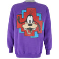 Disney (Mickey) - Purple Goofy Crew Neck Sweatshirt 1990s Large