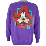 Disney (Mickey) - Purple Goofy Crew Neck Sweatshirt 1990s Large