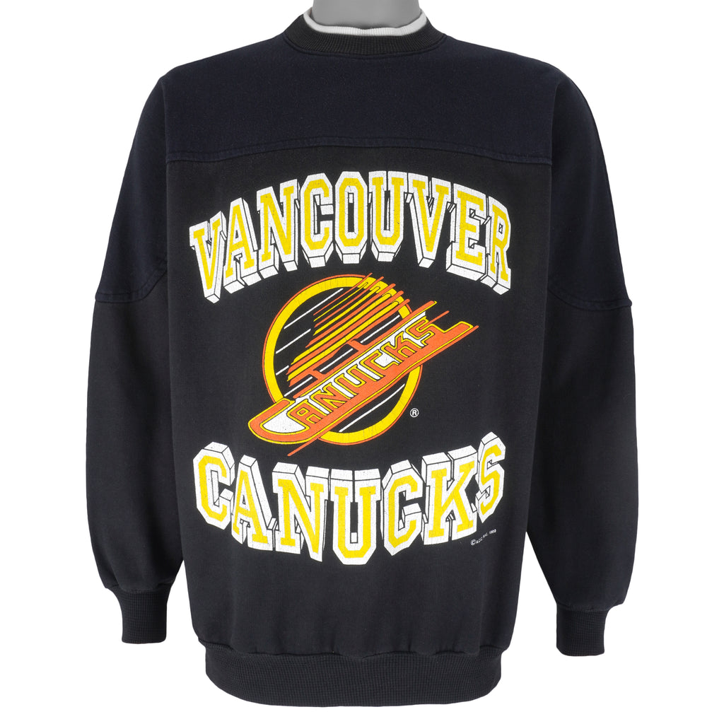 NHL (Softwear) - Vancouver Canucks Crew Neck Sweatshirt 1989 Large Vintage Retro Hockey