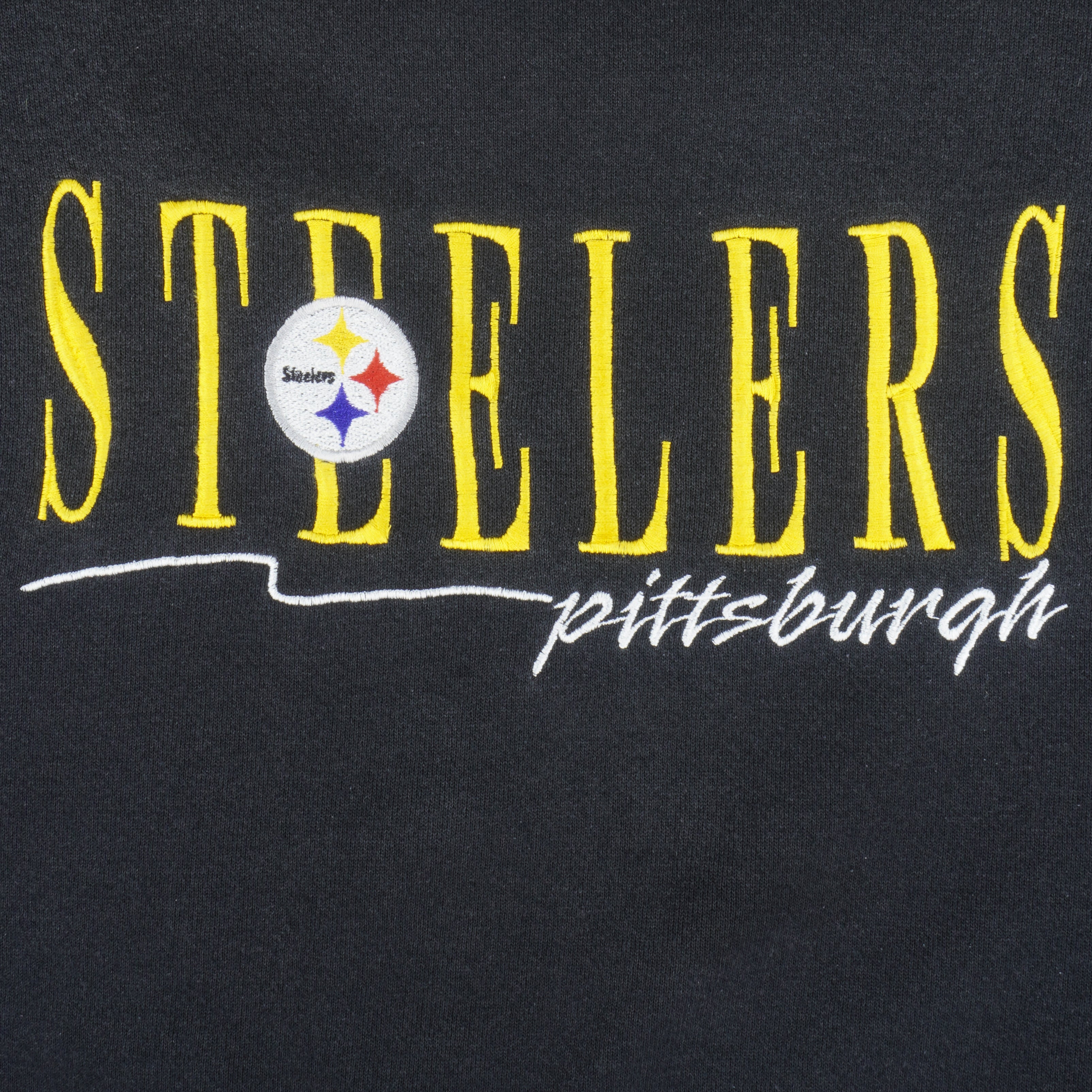 NFL (Logo 7) - Pittsburgh Steelers Embroidered Sweatshirt 1990s X-Large Vintage Retro Football