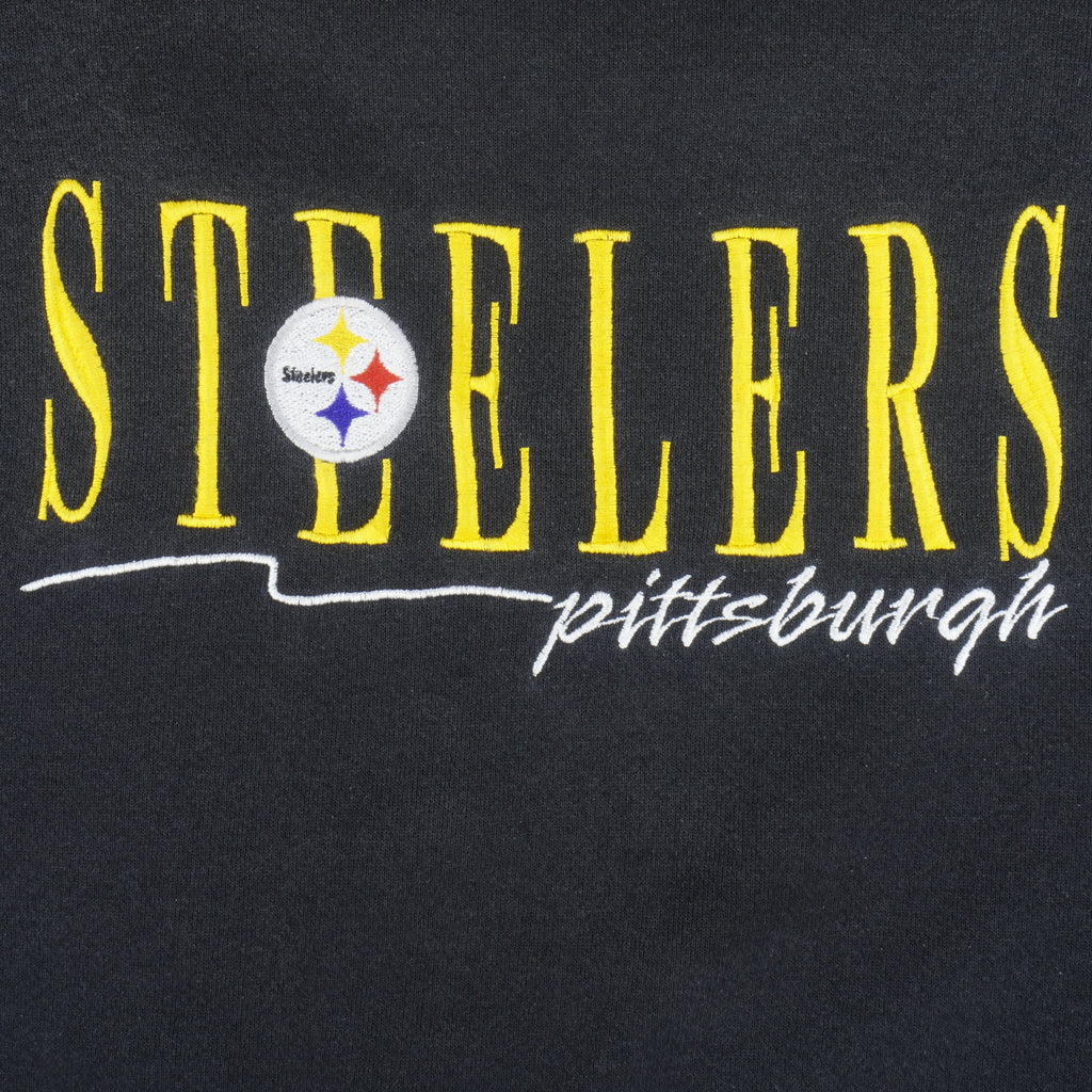 NFL (Logo 7) - Pittsburgh Steelers Embroidered Sweatshirt 1990s X-Large Vintage Retro Football