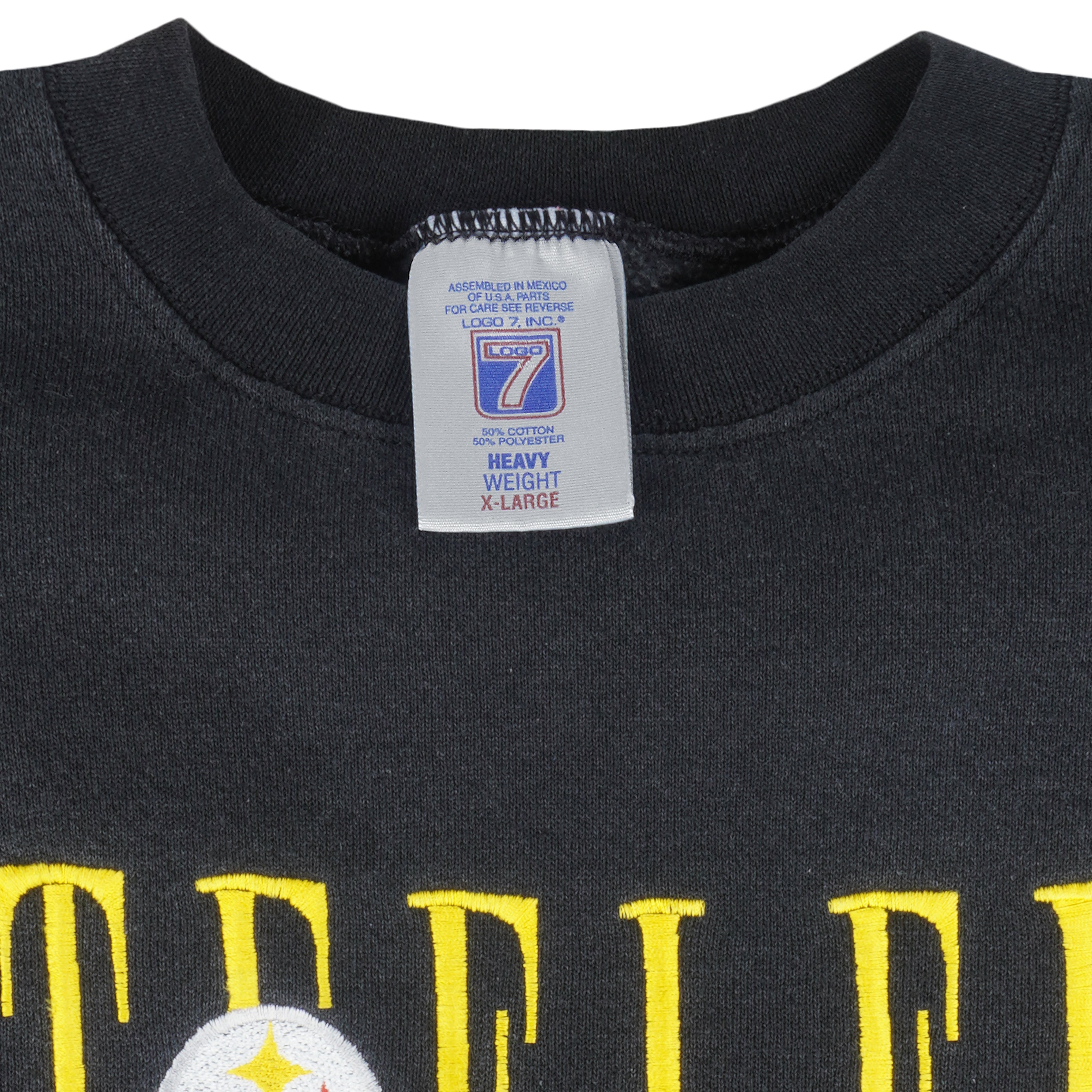 NFL (Logo 7) - Pittsburgh Steelers Embroidered Sweatshirt 1990s X-Large Vintage Retro Football