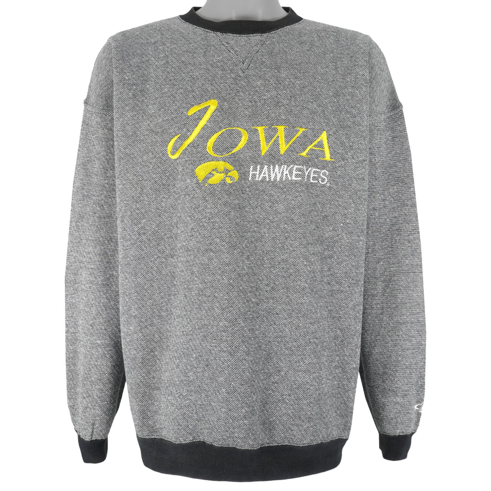 NCAA (Logo Athletic) - Iowa Hawkeyes Crew Neck Sweatshirt 1990s Large Vintage Retro Football College