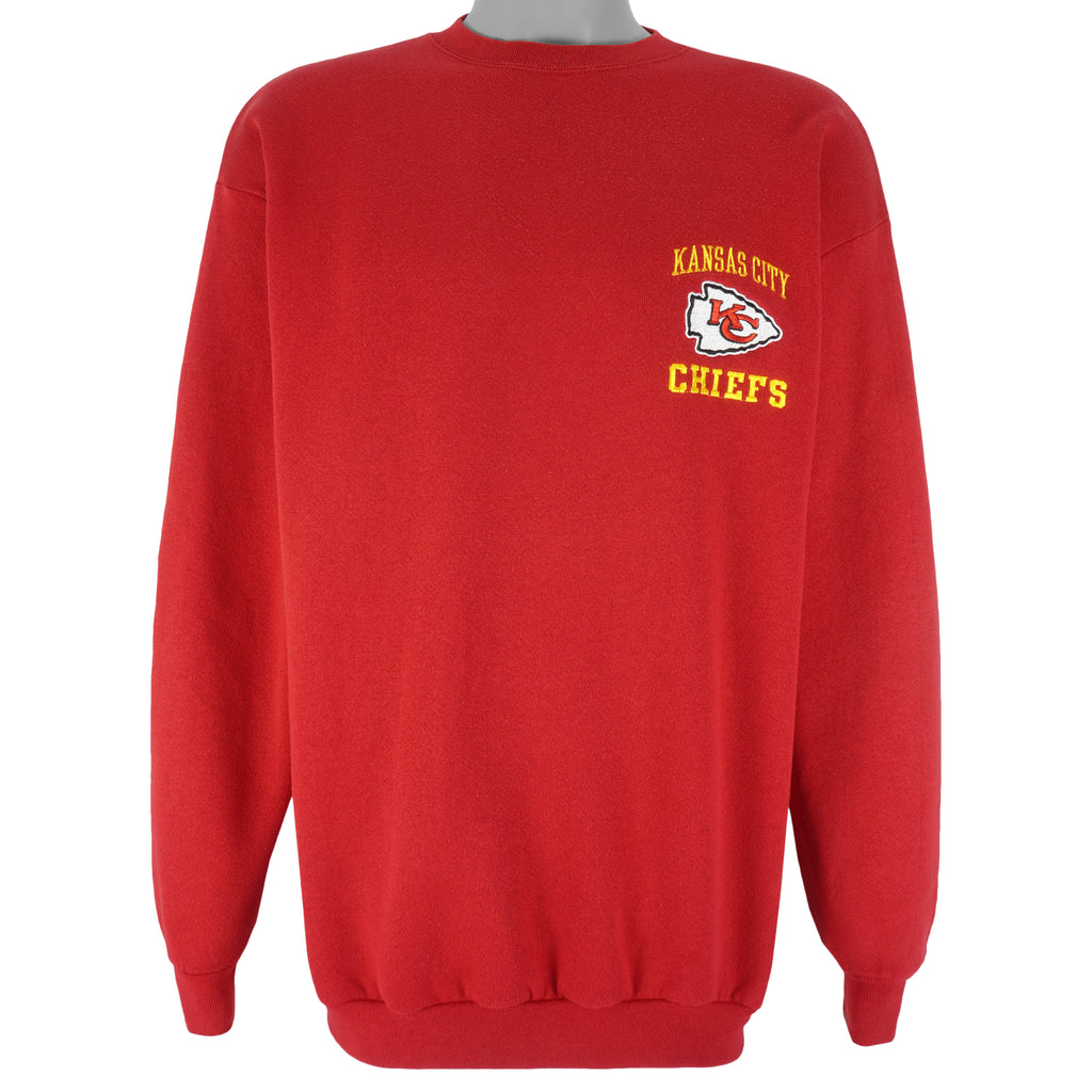 NFL (Logo 7) - Kansas City Chiefs Crew Neck Sweatshirt 1990s Large Vintage Retro Football
