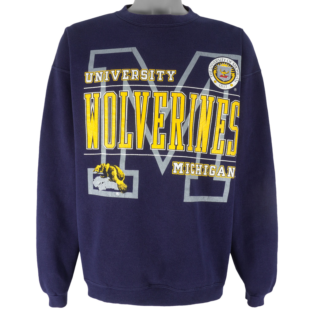 NCAA (Galt Sand) - Michigan University Wolverines Sweatshirt 1990s Large Vintage Retro Football College