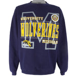 NCAA (Galt Sand) - Michigan University Wolverines Sweatshirt 1990s Large Vintage Retro Football College