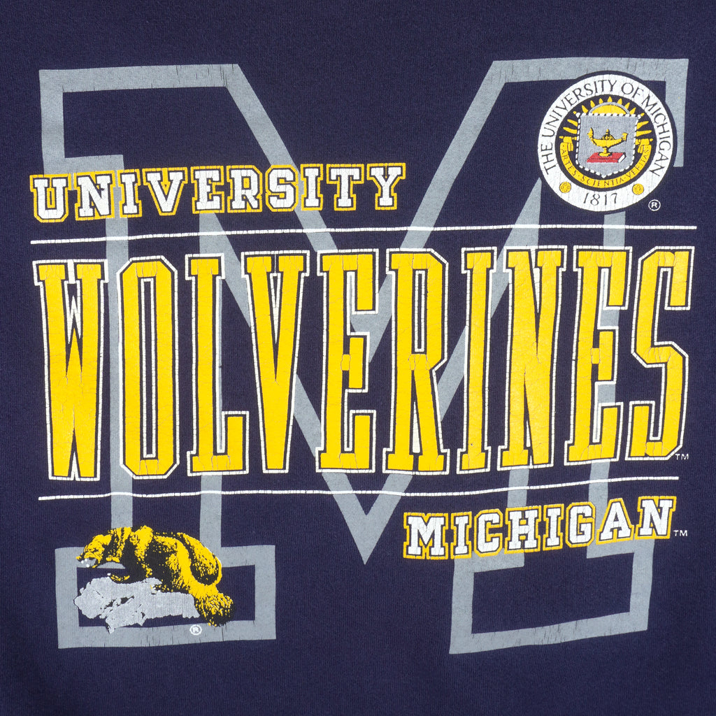NCAA (Galt Sand) - Michigan University Wolverines Sweatshirt 1990s Large Vintage Retro Football College