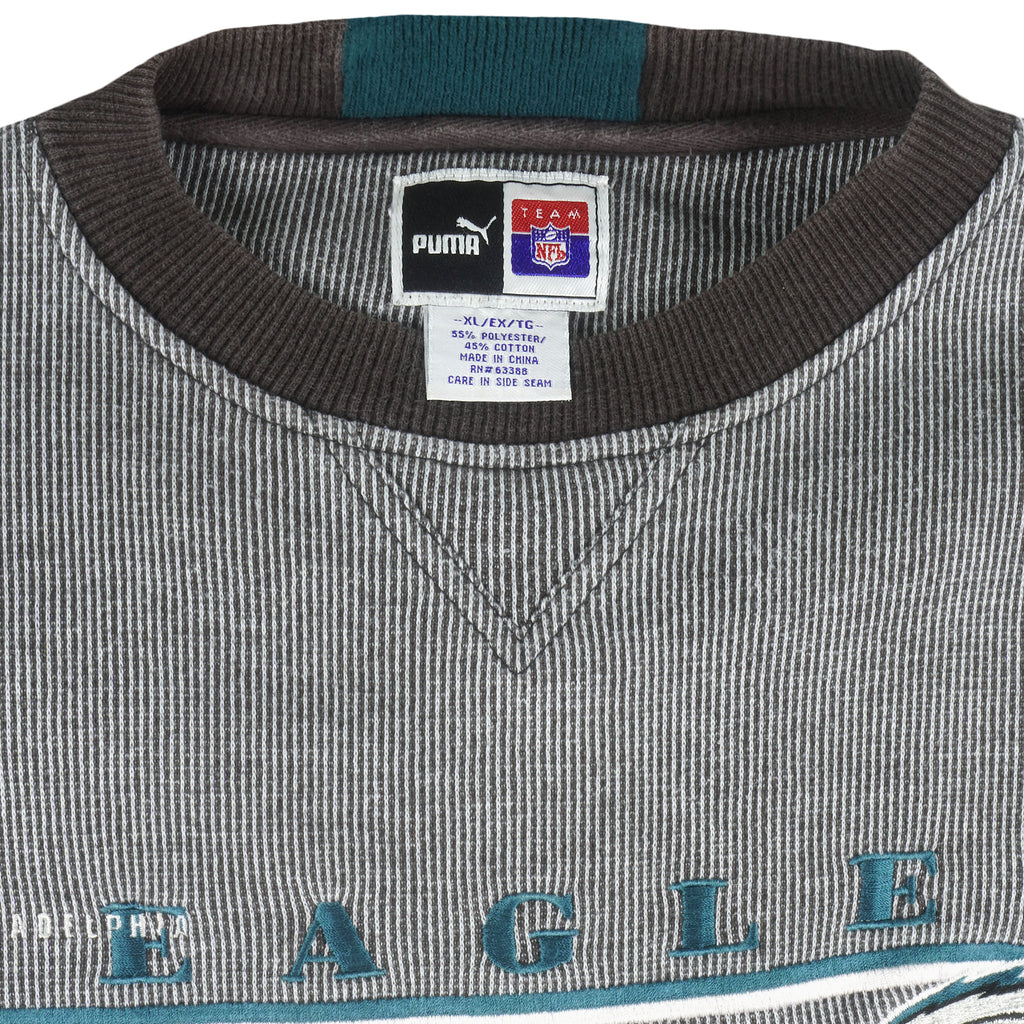 Puma - Philadelphia Eagles Embroidered Crew Neck Sweatshirt 1990s X-Large Vintage Retro Football