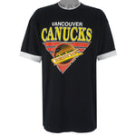 NHL (Waves) - Vancouver Canucks Deadstock Roll Ups Sleeves T-Shirt 1992 X-Large