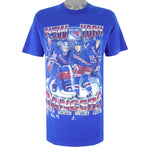 NHL (Pro Player) - NY Rangers Mark Messier Mike Richter Wayne Gretzky Brian Leetch T-Shirt 1990s Large Vintage Retro Hockey