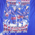 NHL (Pro Player) - NY Rangers Mark Messier Mike Richter Wayne Gretzky Brian Leetch T-Shirt 1990s Large Vintage Retro Hockey