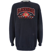 NHL (Logo Athletics) - Chicago Blackhawks Embroidered Sweatshirt 1990s X-Large Vintage Retro Hockey