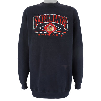 NHL (Logo Athletics) - Chicago Blackhawks Embroidered Sweatshirt 1990s X-Large